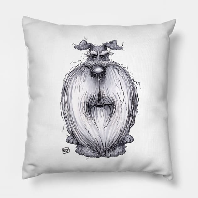 Schnauzer Dog Pillow by obillwon