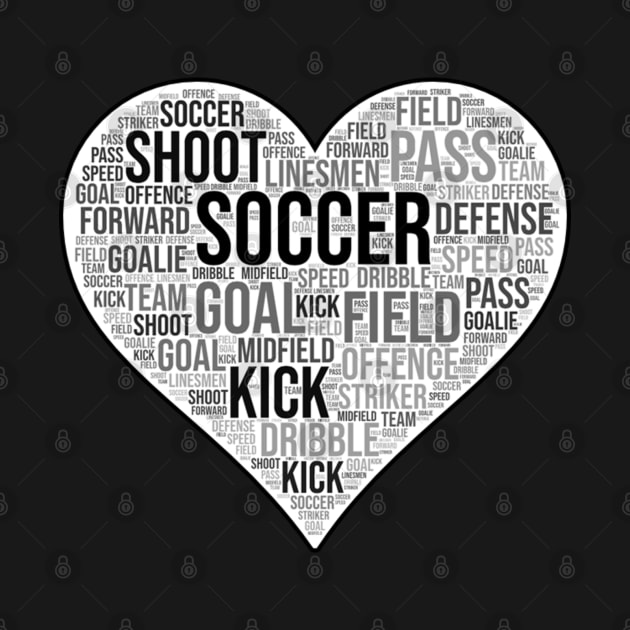 Soccer Heart Black and White by hcohen2000