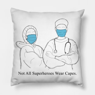 Nurses and Doctors are Superheroes T-Shirt - Black Pillow