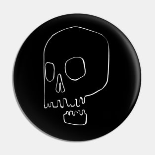 Hand-drawn white skull Pin