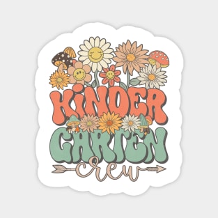 Back To School Retro Groovy Wildflower Kindergarten Crew Funny Teacher Girls Magnet