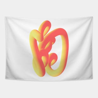 Fluid geometric orange abstract shape worm Tapestry