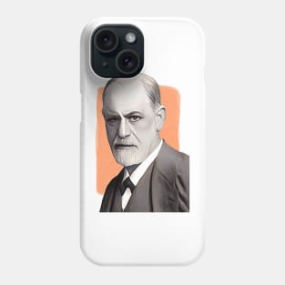 Austrian neurologist Sigmund Freud illustration Phone Case