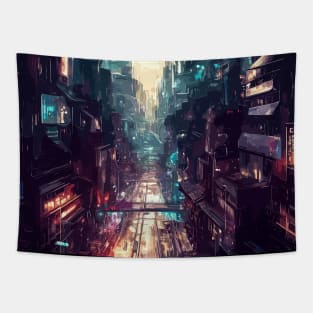 Futuristic japan cityscape Tapestry