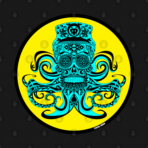 navy corsair in death pattern mandala ecopop by jorge_lebeau