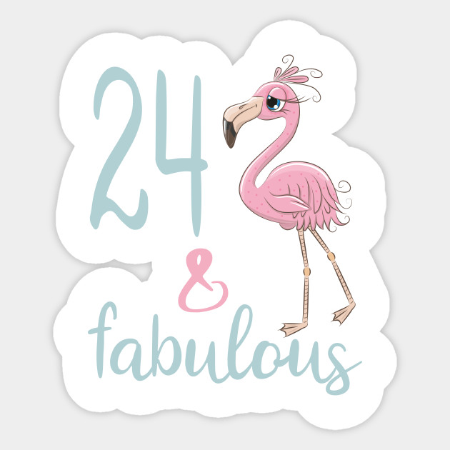 Womens 24th Bday Flamingo Outfit For Her 24 Year Old Birthday Gift