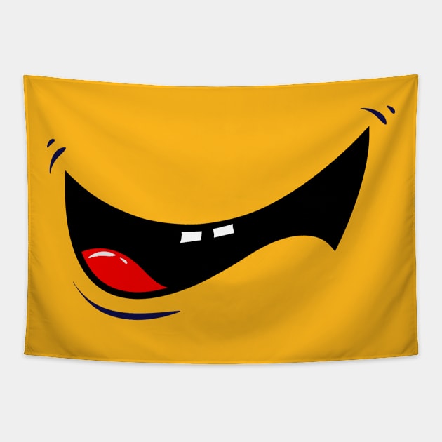 Big Face Mouth Smile Tapestry by Shirtbubble