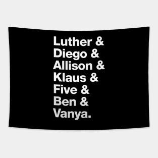 The Umbrella Academy Character Names - White Tapestry