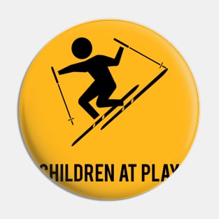 Skiing Children At Play Pin