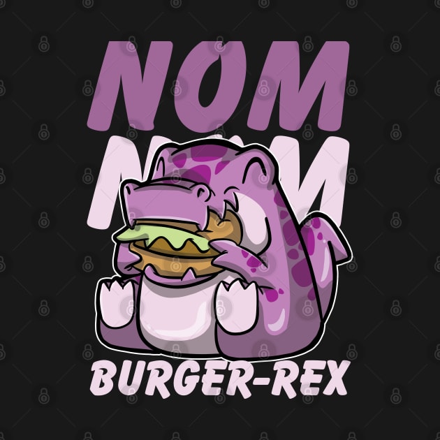 Hungry Cute Tyrannosaurus Rex munching a Burger Hungrily by DinoMart