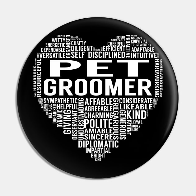 Pet Groomer Heart Pin by LotusTee