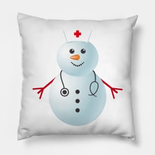 Nurse Snowman Christmas Pillow