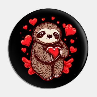 Sloth Valentines Pin