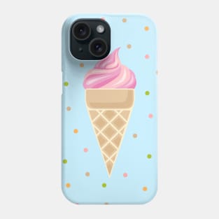 Vintage Ice Cream on Blue Background Phone Case