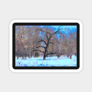 Winter tree illustration Magnet