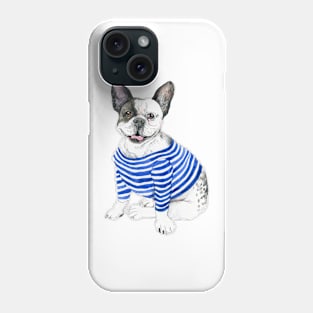 Sailor french bulldog in vest Phone Case