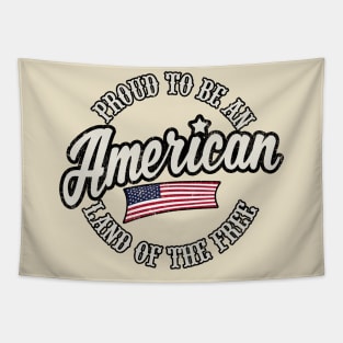 Proud To Be An American Flag Vintage Tapestry