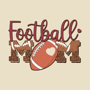 Football Mom - Heart - Retro T-Shirt