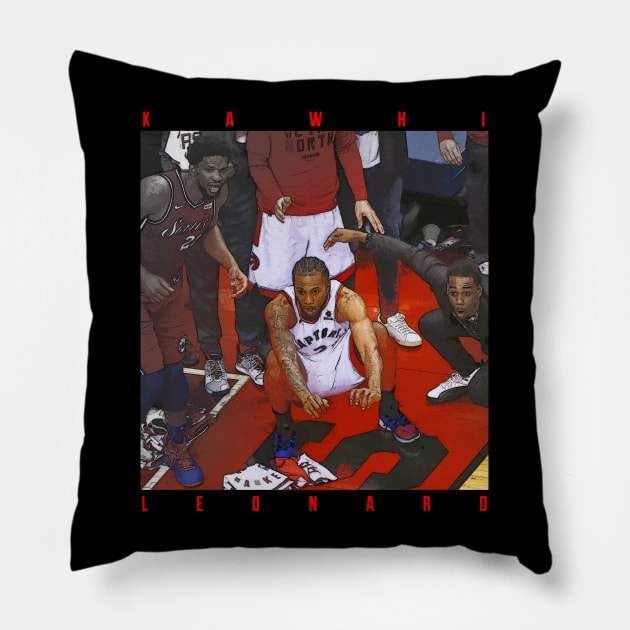 Kawhi Leonard game winner Pillow by Juantamad