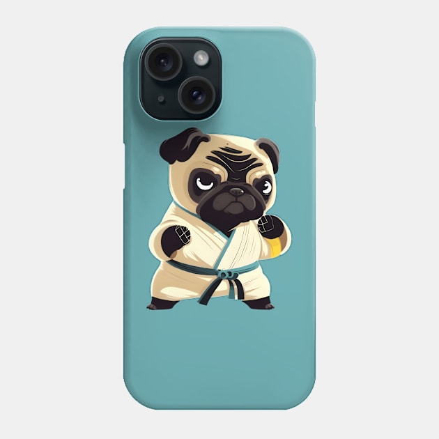 Pug dog knows karate Phone Case by UniqueMe