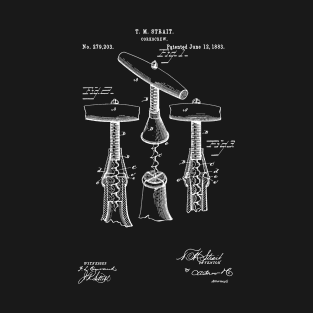 PATENT DRAWING / 1883 - Corkscrew (white) T-Shirt