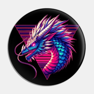 Cool Neon Retro dragon magical Creature Pin