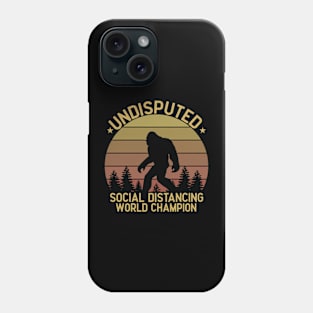 Social Distancing Champion - Vintage Sunset Bigfoot Yeti Phone Case