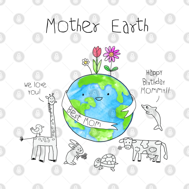 Watercolor Earth Day by SuperrSunday