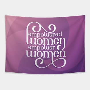 Empowered Women Cute Purple Feminist Lettering Tapestry