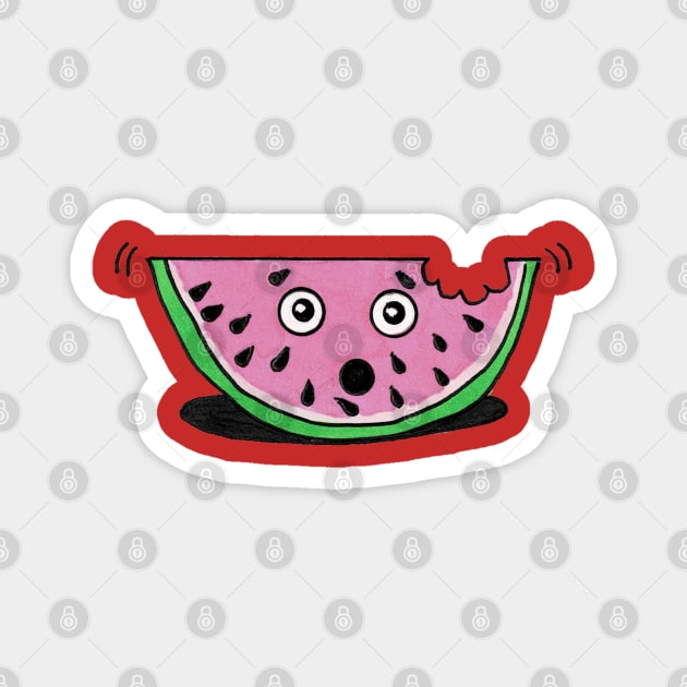 Watermelon High Magnet by Loose Tangent Arts