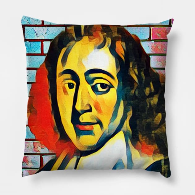 Baruch Spinoza Abstract Portrait | Baruch Spinoza Artwork 3 Pillow by JustLit