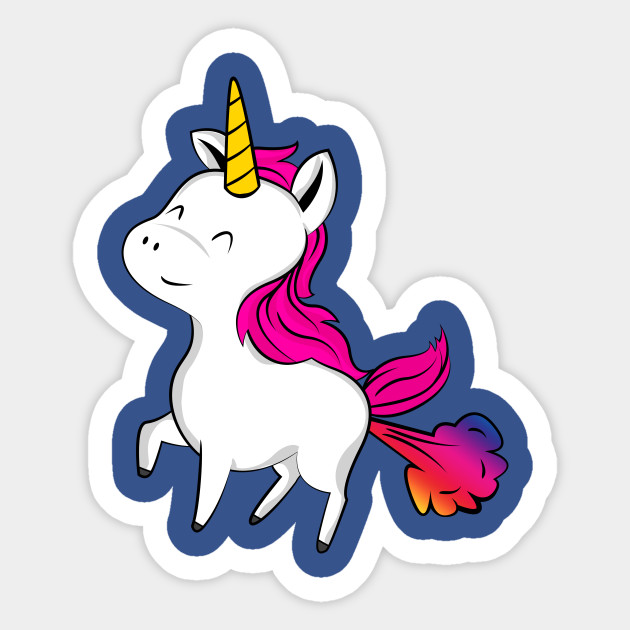Funny But Cute Farting Unicorn Gift Funny Unicorn Sticker