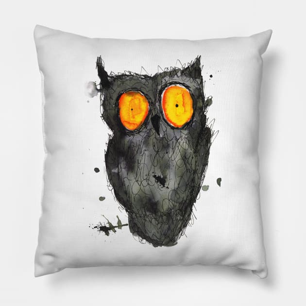 Scary owl Pillow by Bwiselizzy