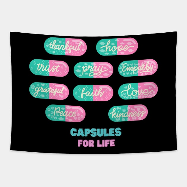 Capsule Pills for Life Tapestry by Merchandise Mania