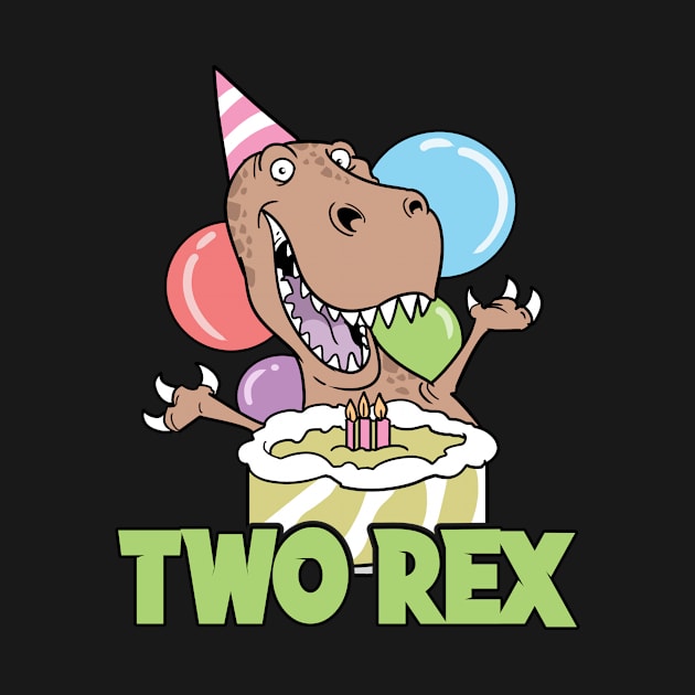 Second 2nd Birthday Two Rex T-Rex Dinosaur Dino by ModernMode