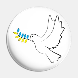 Dove of Peace Dove Ukraine Pin