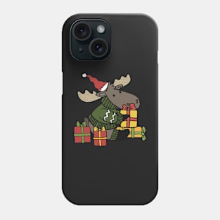 Christmas card with Santa’s helper The Moose gathering the gifts Phone Case