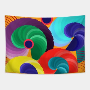 Hipster Circle Abstract Blend colourful Tapestry