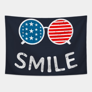 Vintage USA Flag Smile Sunglasses Tapestry