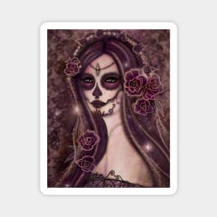 Haunted Memories day of the dead by Renee Lavoie Magnet