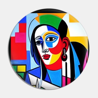 Cubist Style Modern Art Painting Pin