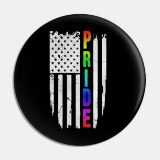 Pride Rainbown American Flag Costume Gift Pin