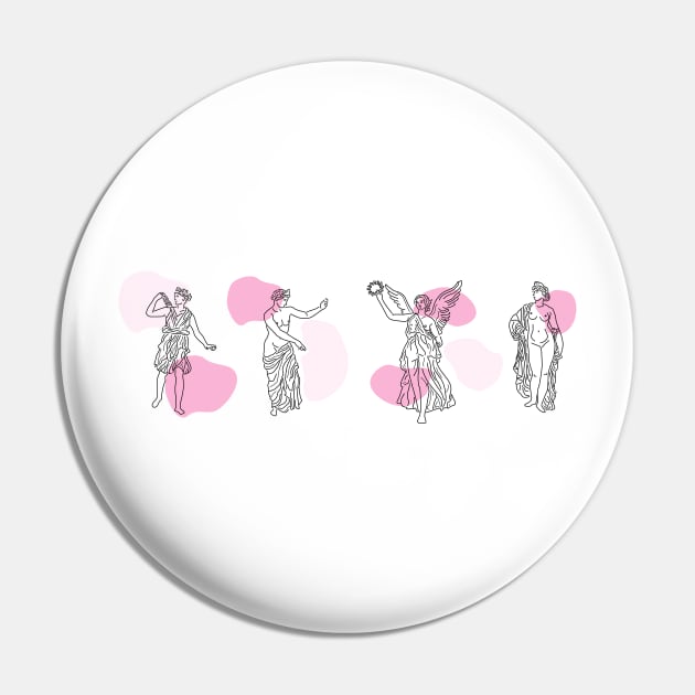 Greek Goddess pink Pin by candelanieto