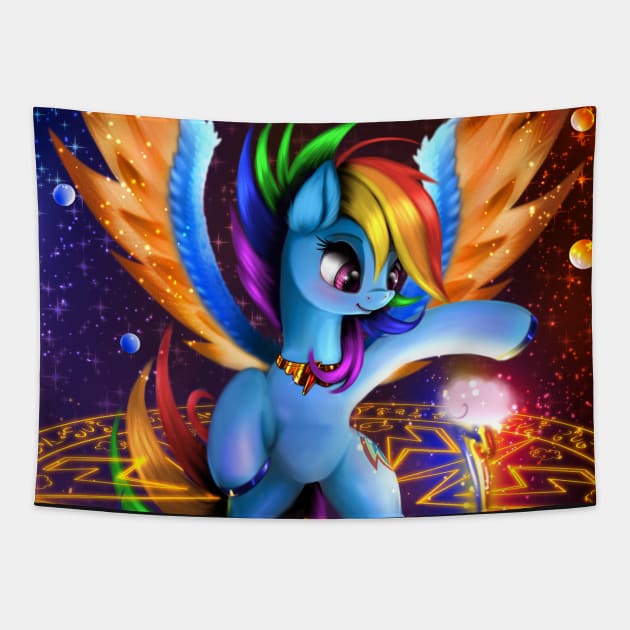 Rainbow Dash - Magic Circle Tapestry by Darksly