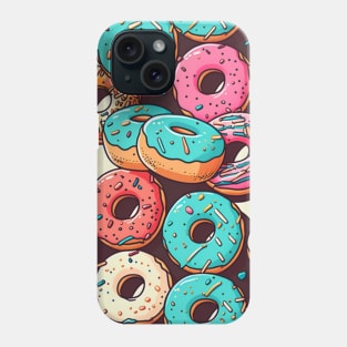 Donuts Pattern Line Drawing Colorful, Birthday Gift ideas for Donuts Lover Phone Case