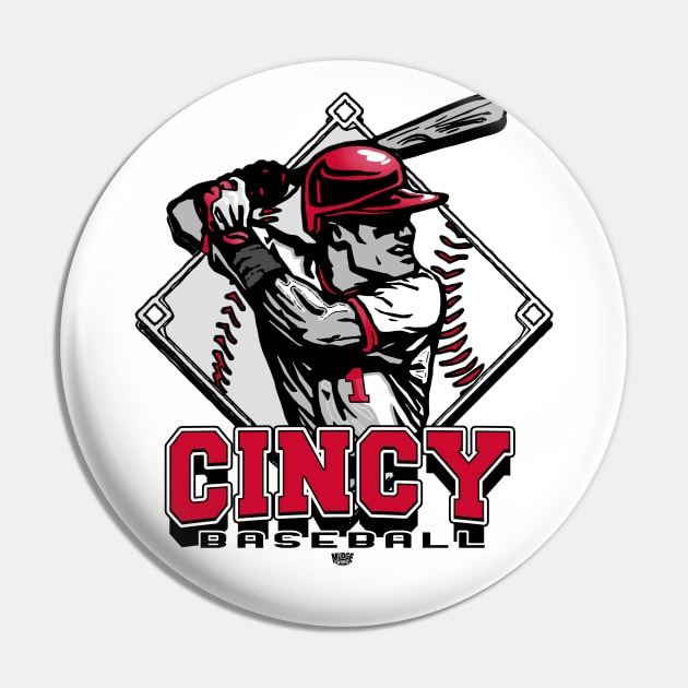 Cincy Forever Diamond Baseball Pin by MudgeSportswear