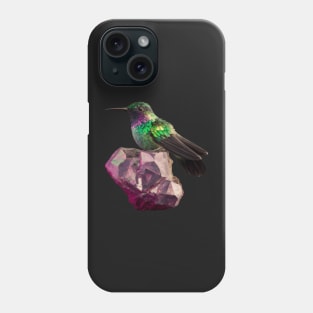 Hummingbird and Amethyst Crystal Phone Case