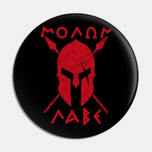 Molon Labe helmet spears Pin