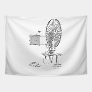 Windmill Vintage Patent Hand Drawing Tapestry