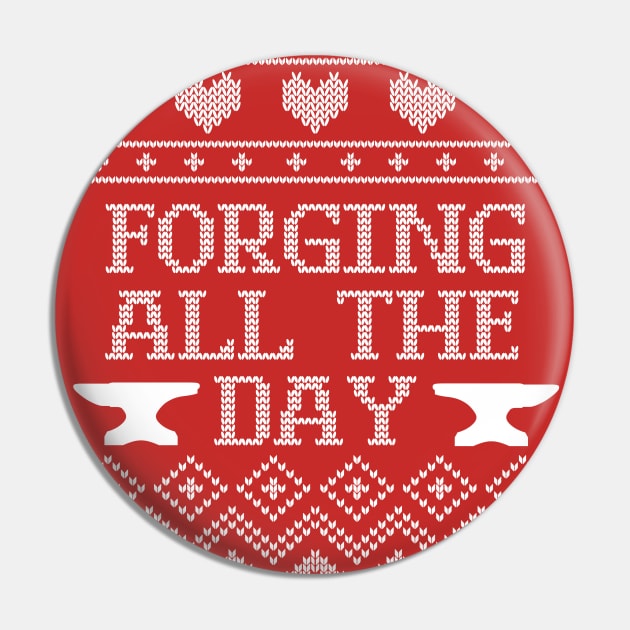 Ugly Forging Holiday Sweater design Pin by Nice Surprise